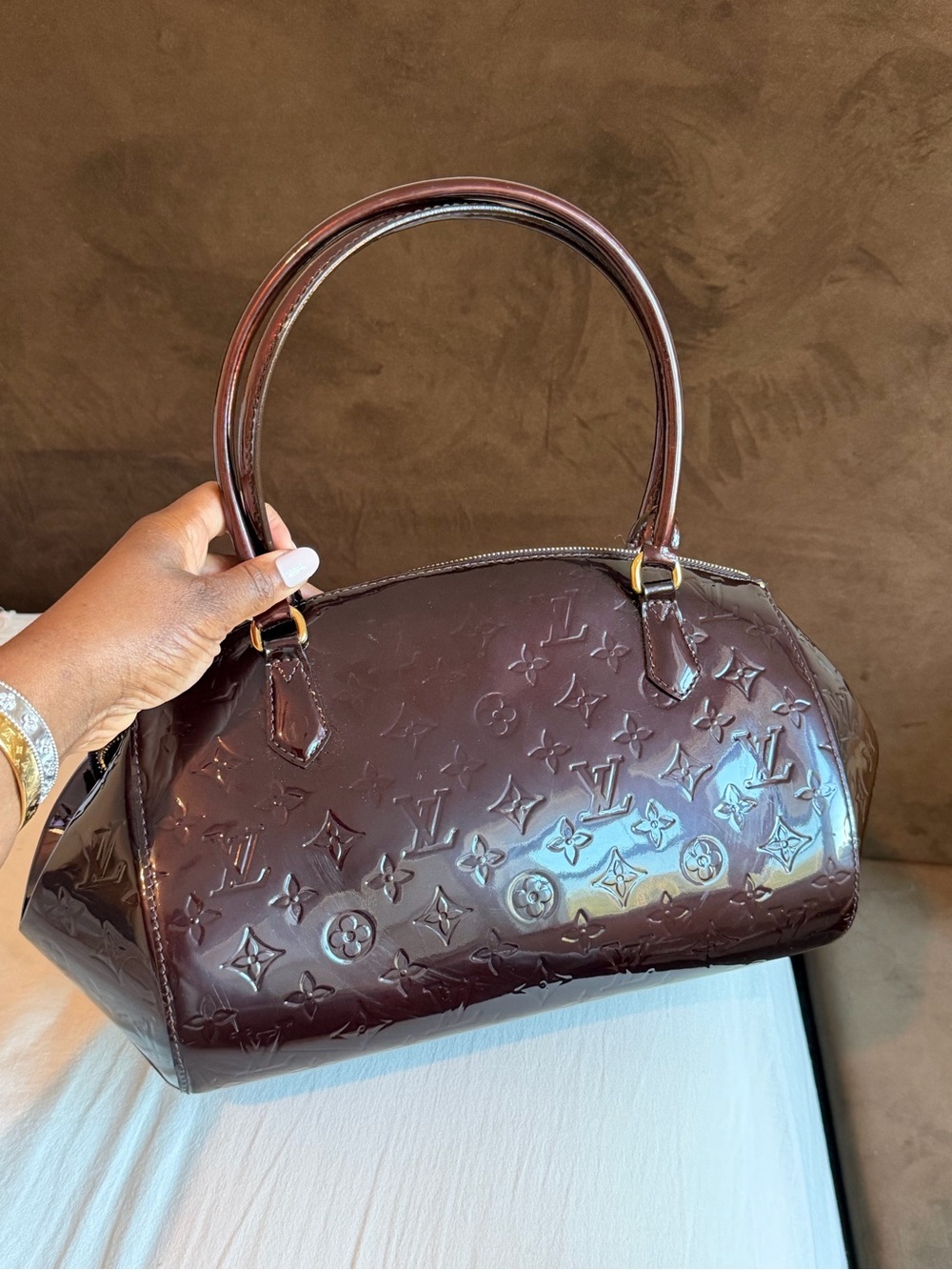 Louis Vuitton Vernis Satchel in Bordeaux Patent